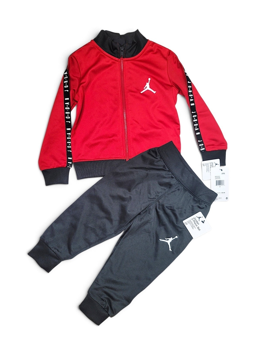 Jordan Red & Black Toddler Track Jacket and Joggers Set 2T